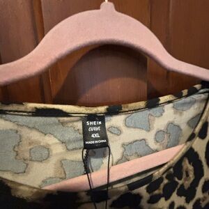 SHEIN Leopard Print Dress - Black and Tan